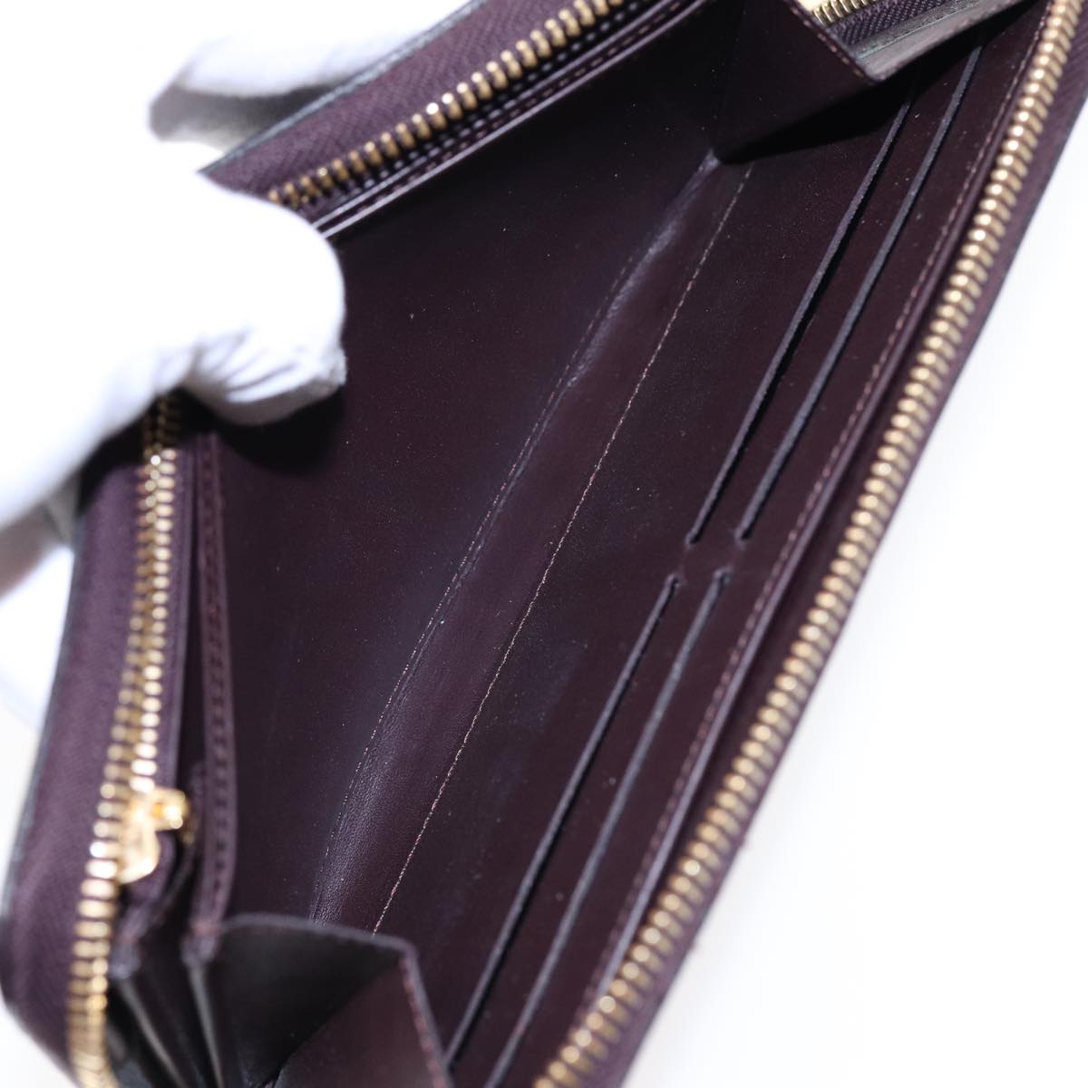 LOUIS VUITTON Monogram Vernis Zippy Wallet Wallet Amarante M93522 LV 88860