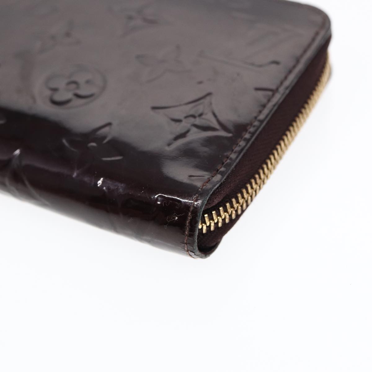 LOUIS VUITTON Monogram Vernis Zippy Wallet Wallet Amarante M93522 LV 88860
