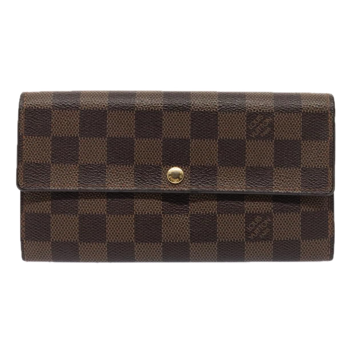 LOUIS VUITTON Damier Ebene Portefeuille Sarah Long Wallet N60491 LV 88866