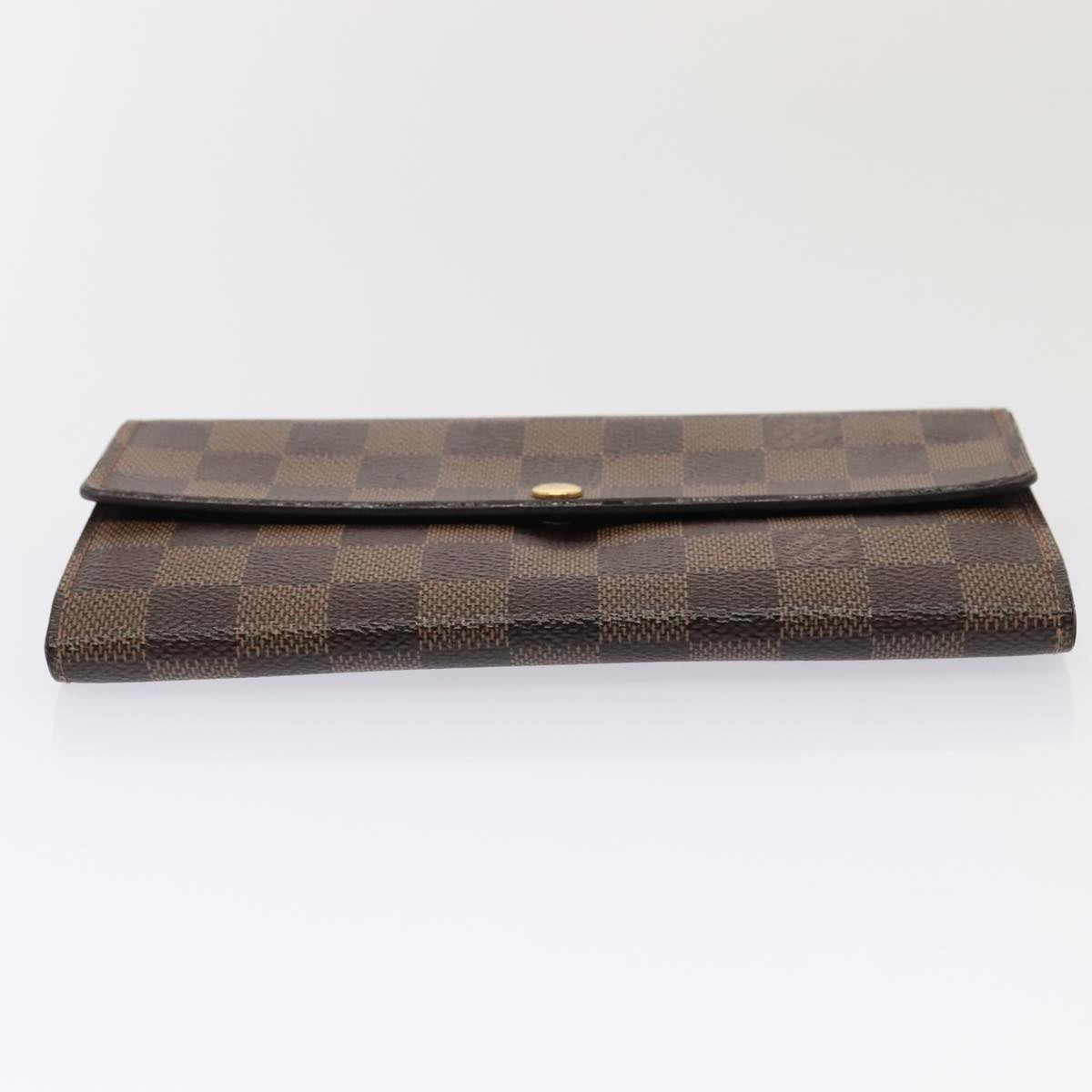 LOUIS VUITTON Damier Ebene Portefeuille Sarah Long Wallet N60491 LV 88866