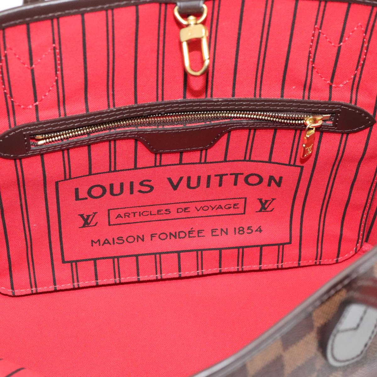 LOUIS VUITTON Damier Ebene Neverfull PM Tote Bag N51109 LV 88920