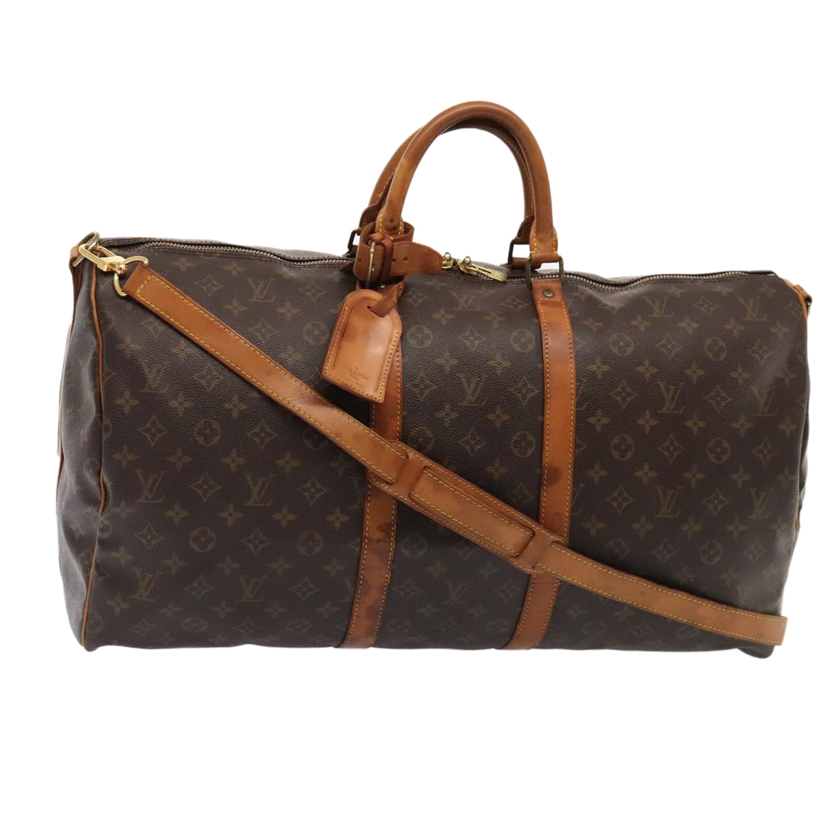 LOUIS VUITTON Monogram Keepall Bandouliere 55 Boston Bag M41414 LV 88923