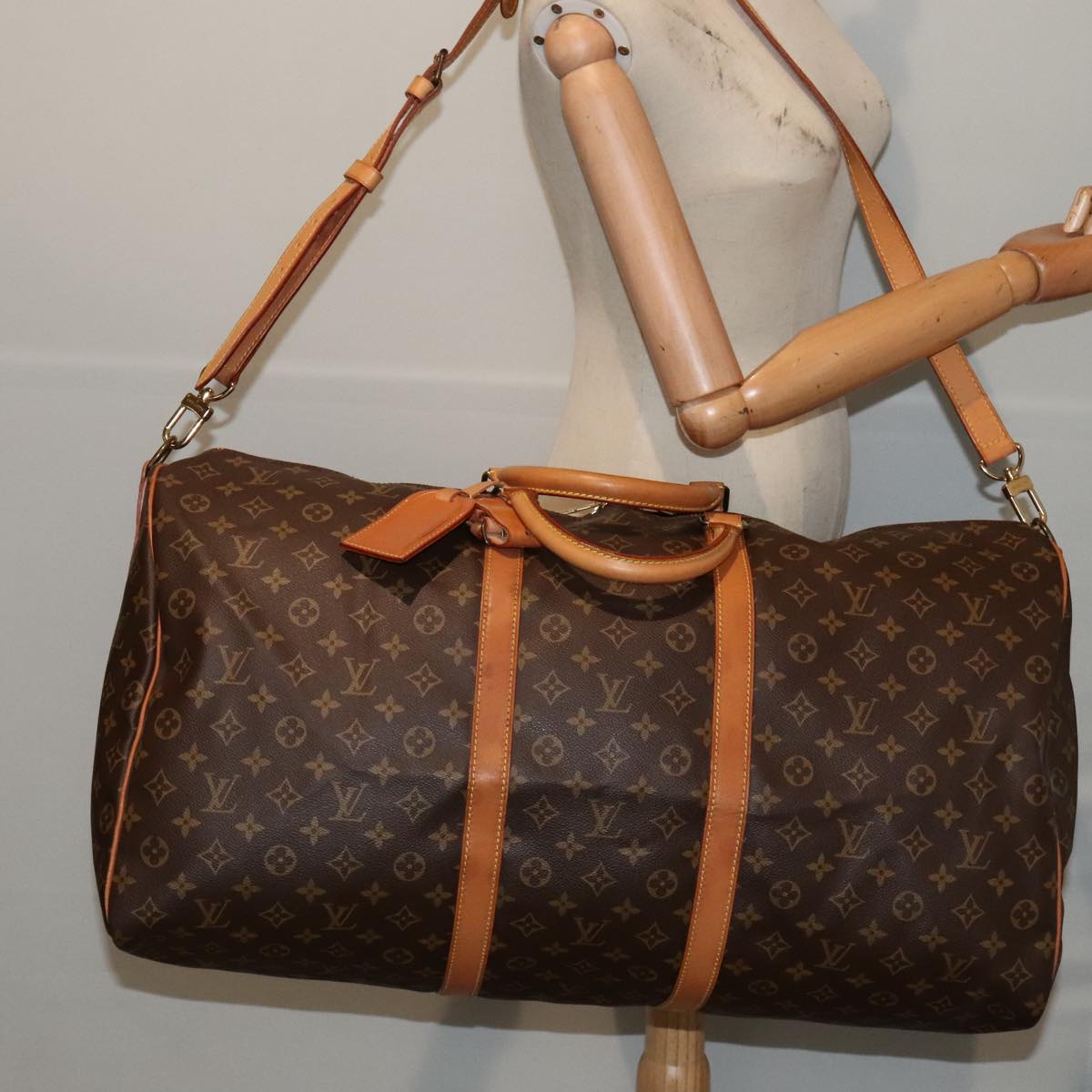 LOUIS VUITTON Monogram Keepall Bandouliere 60 Boston Bag M41412 LV 88924