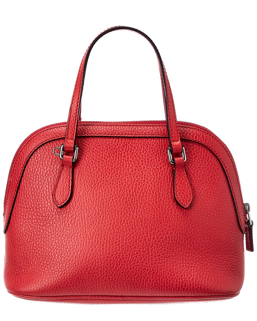 Gucci Red Grained Leather Mini Dome Bag