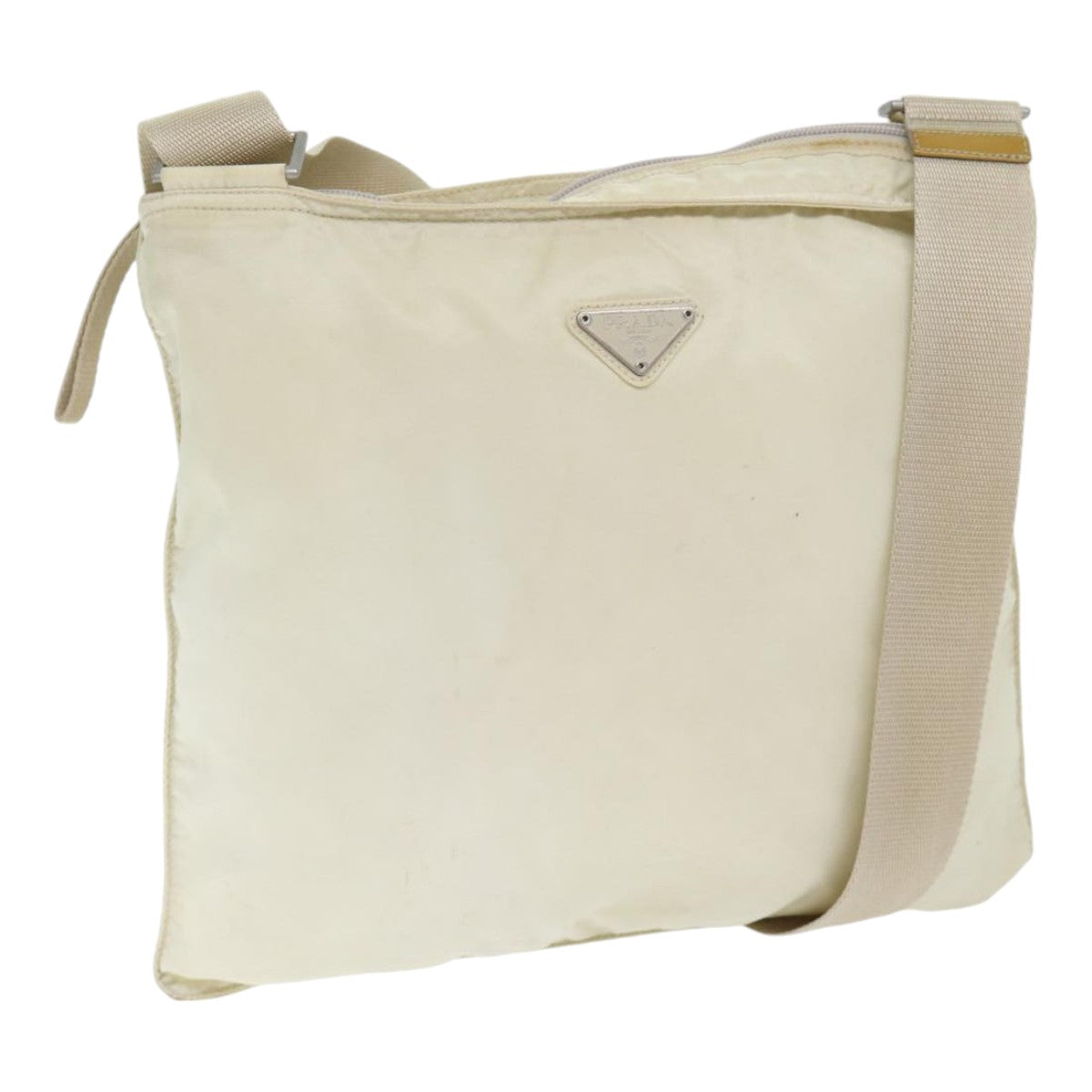 Luxury Prada Shoulder Bag Nylon White Silver  88961