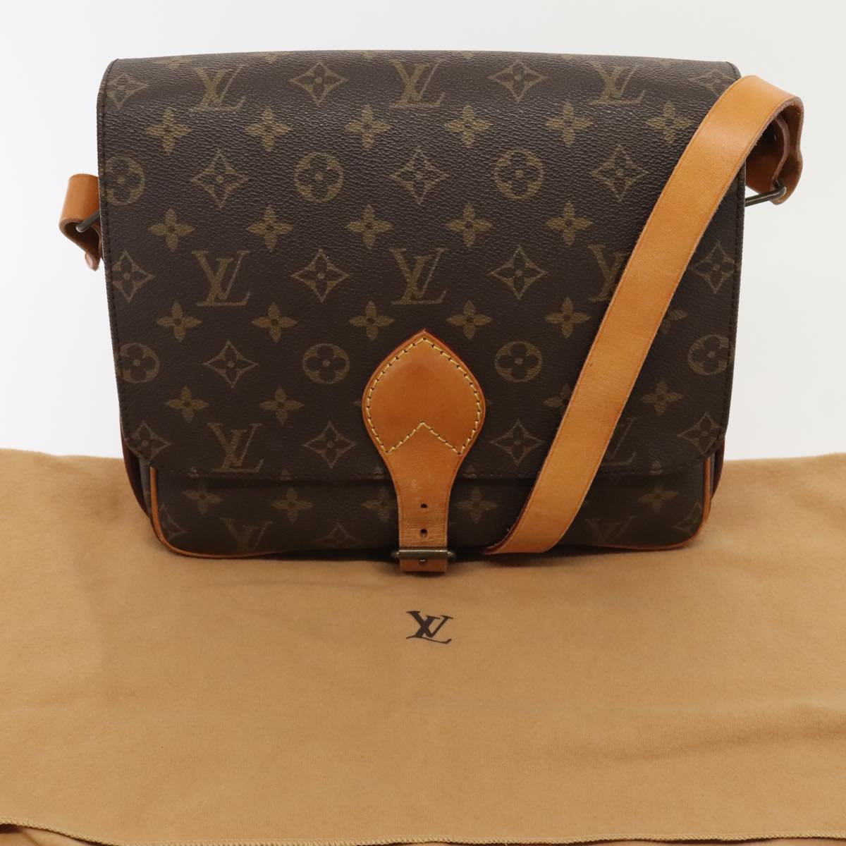 LOUIS VUITTON Monogram Cartouchiere GM Shoulder Bag M51252 LV 88991
