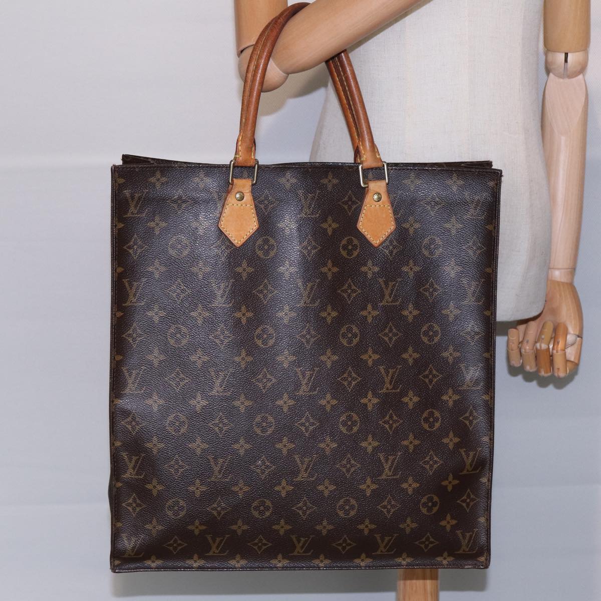 LOUIS VUITTON Monogram Sac Plat Hand Bag M51140 LV 88997