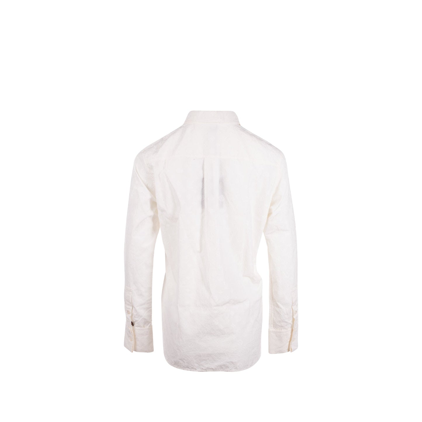 Louis Vuitton Size 40 3D Monogram Long Sleeve Blouse Shirt Cotton White