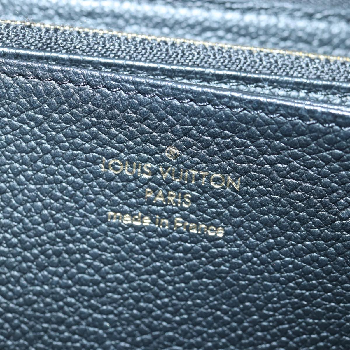 LOUIS VUITTON Monogram Empreinte Zippy Wallet Black M61864 LV 89010A