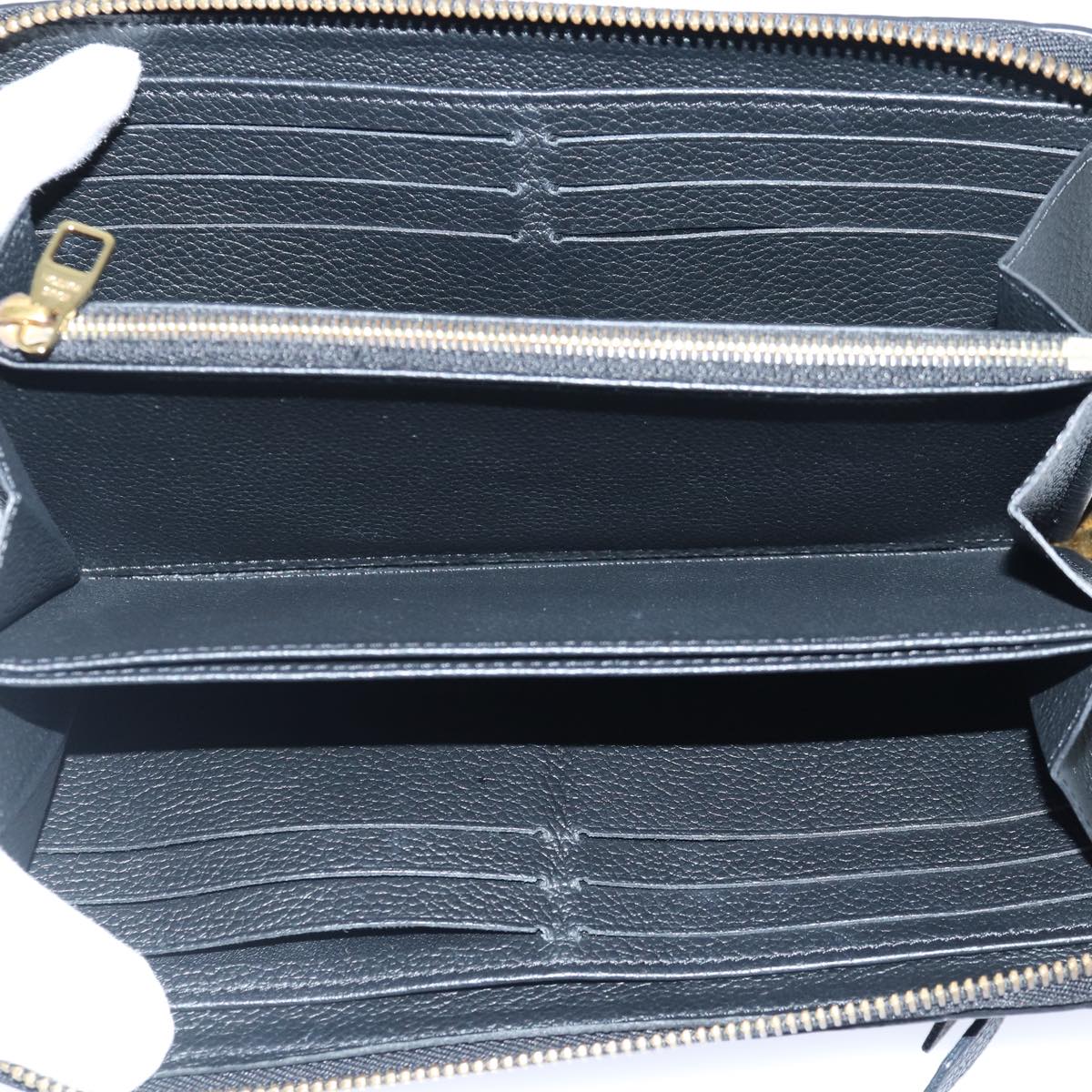 LOUIS VUITTON Monogram Empreinte Zippy Wallet Black M61864 LV 89010A