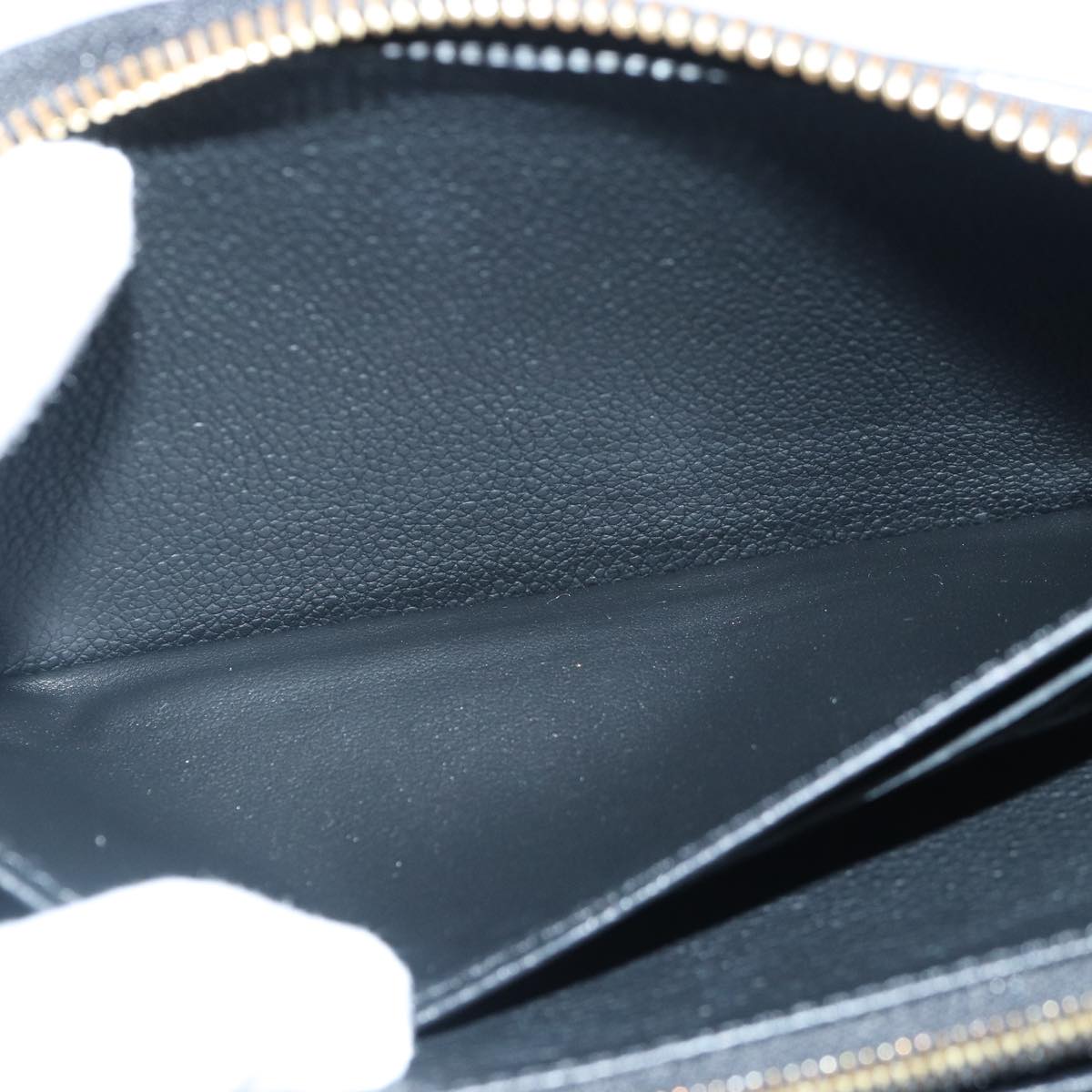 LOUIS VUITTON Monogram Empreinte Zippy Wallet Black M61864 LV 89010A