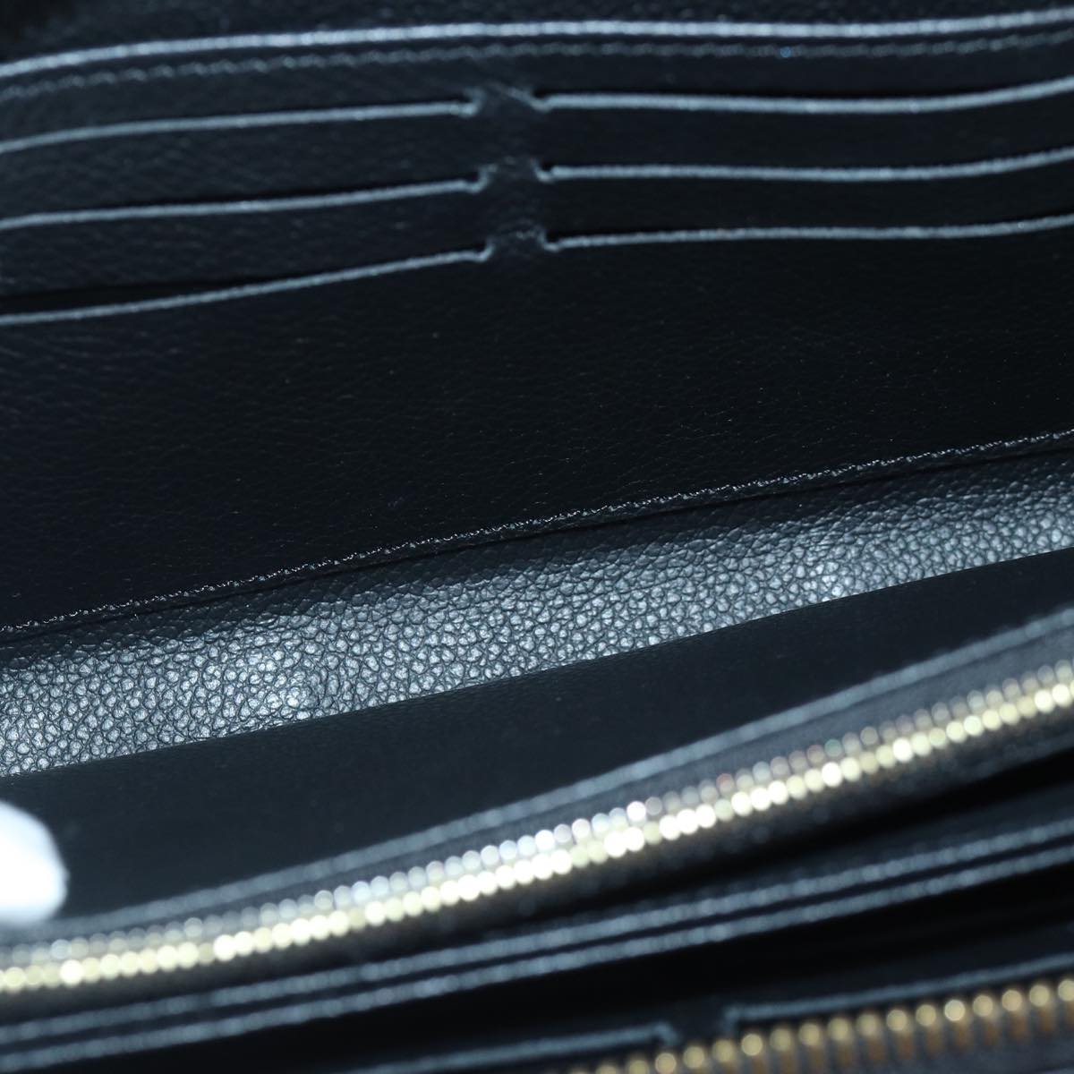 LOUIS VUITTON Monogram Empreinte Zippy Wallet Black M61864 LV 89010A