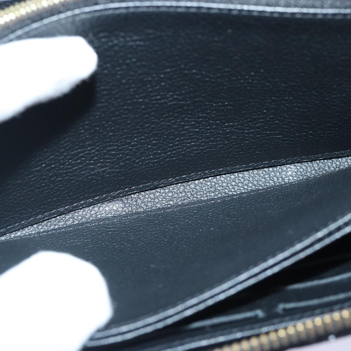 LOUIS VUITTON Monogram Empreinte Zippy Wallet Black M61864 LV 89010A