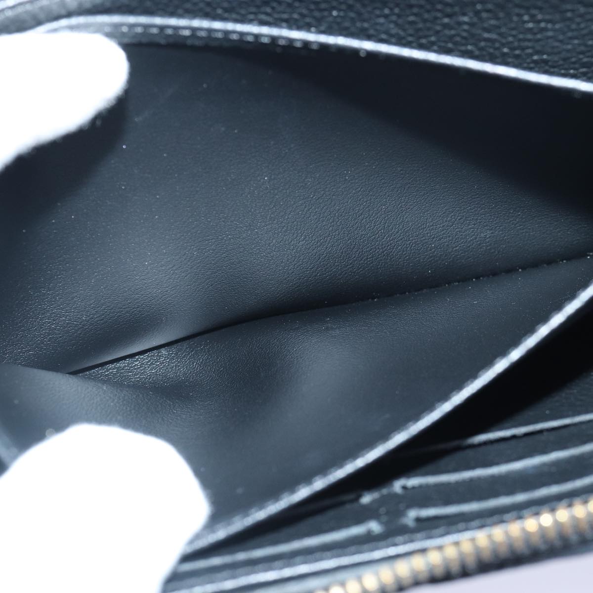 LOUIS VUITTON Monogram Empreinte Zippy Wallet Black M61864 LV 89010A