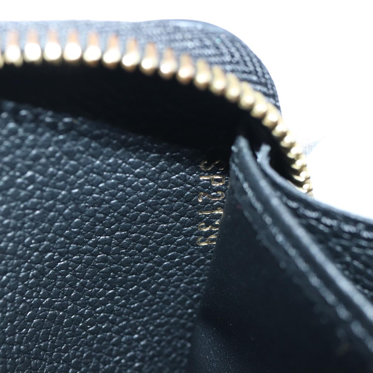 LOUIS VUITTON Monogram Empreinte Zippy Wallet Black M61864 LV 89010A