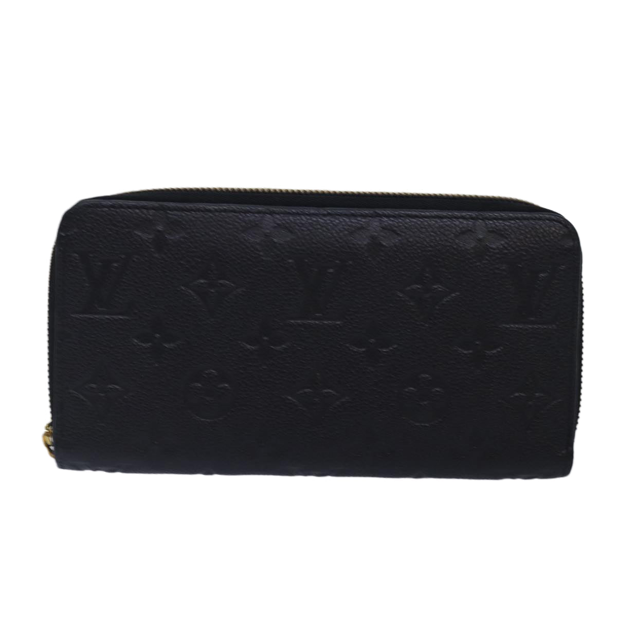 LOUIS VUITTON Monogram Empreinte Zippy Wallet Black M61864 LV 89010A