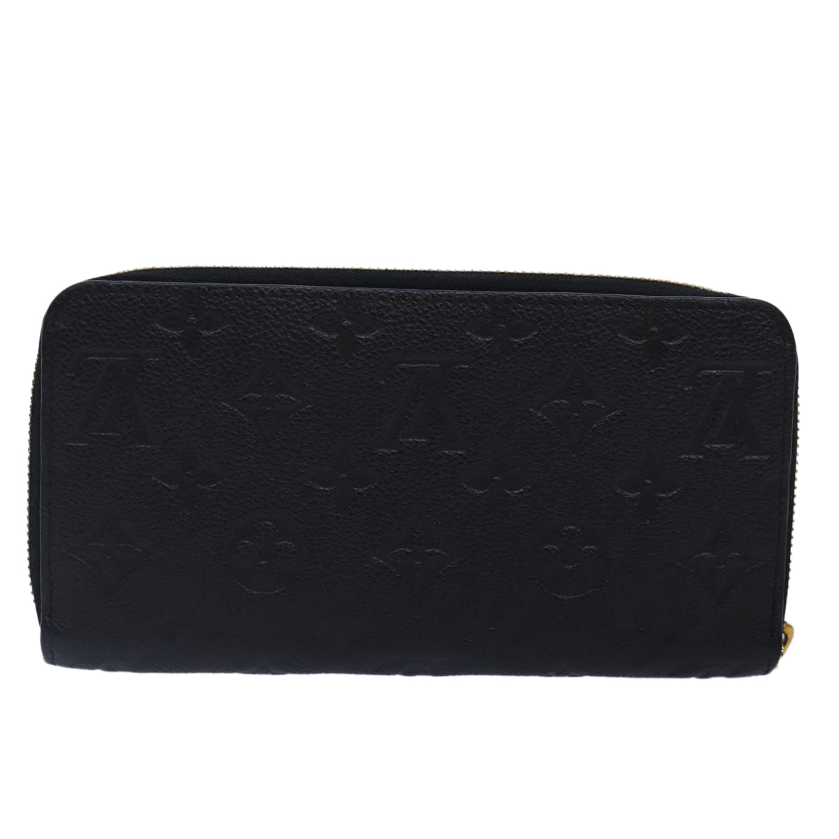LOUIS VUITTON Monogram Empreinte Zippy Wallet Black M61864 LV 89010A