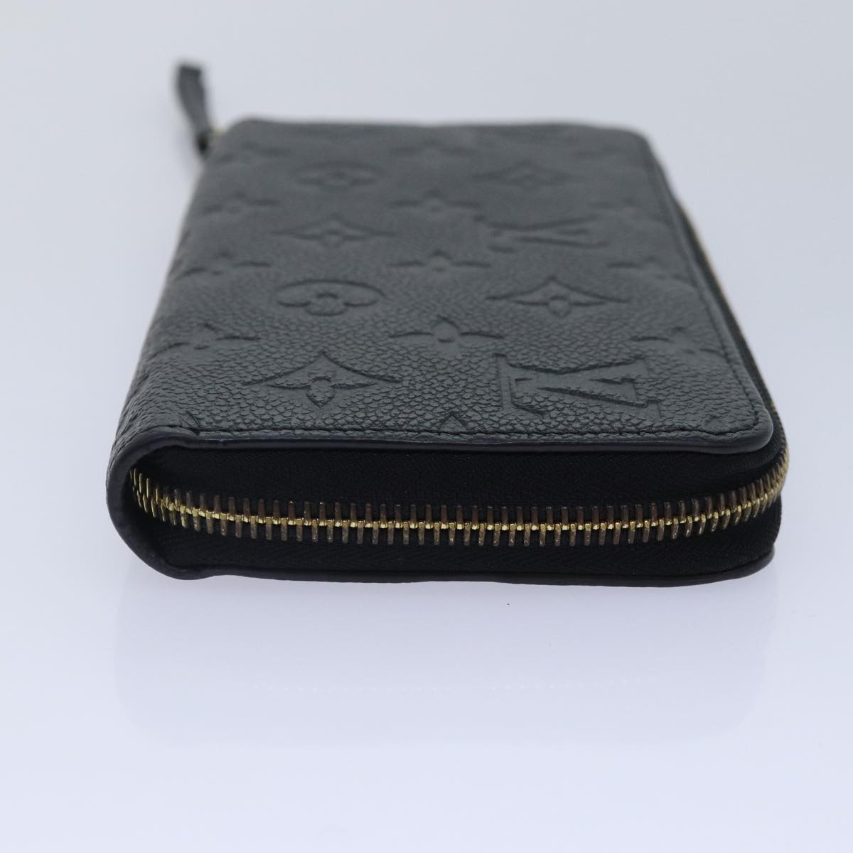 LOUIS VUITTON Monogram Empreinte Zippy Wallet Black M61864 LV 89010A