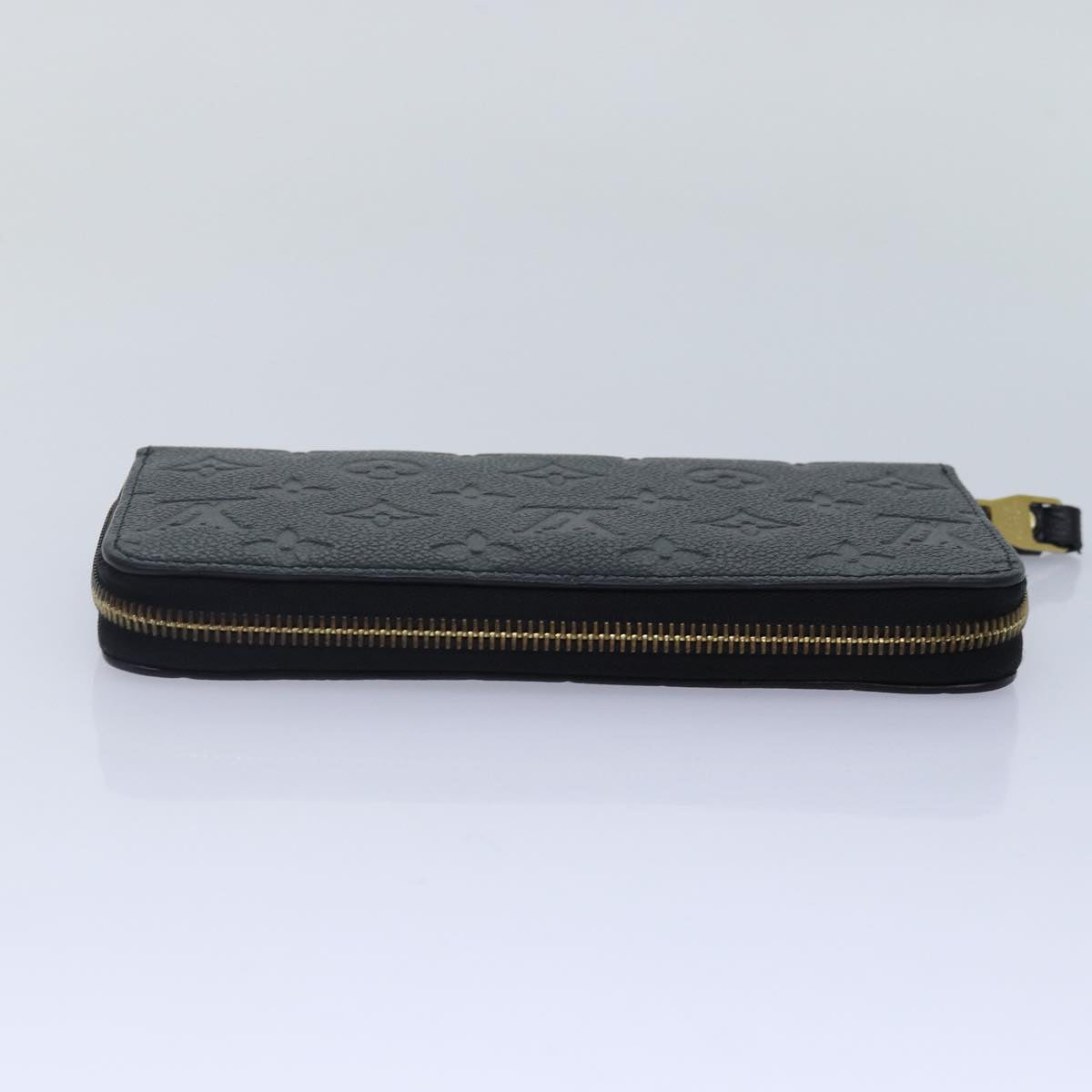 LOUIS VUITTON Monogram Empreinte Zippy Wallet Black M61864 LV 89010A