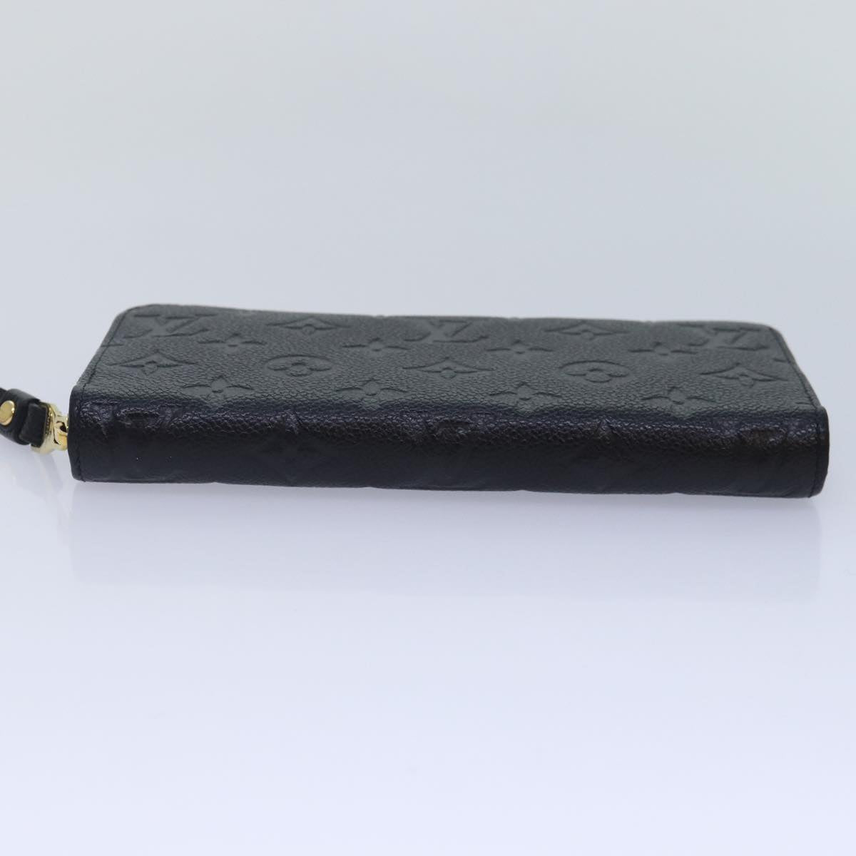 LOUIS VUITTON Monogram Empreinte Zippy Wallet Black M61864 LV 89010A