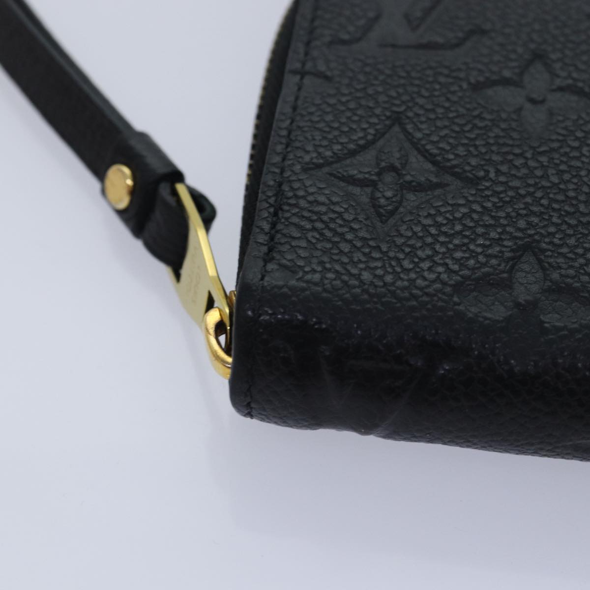 LOUIS VUITTON Monogram Empreinte Zippy Wallet Black M61864 LV 89010A