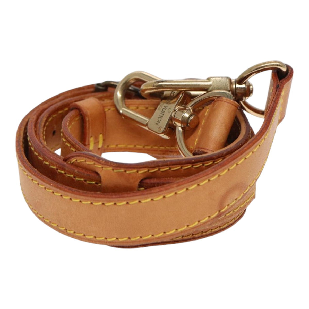 LOUIS VUITTON Adjustable Shoulder Strap Leather 37""-43.7"" Beige LV 89016