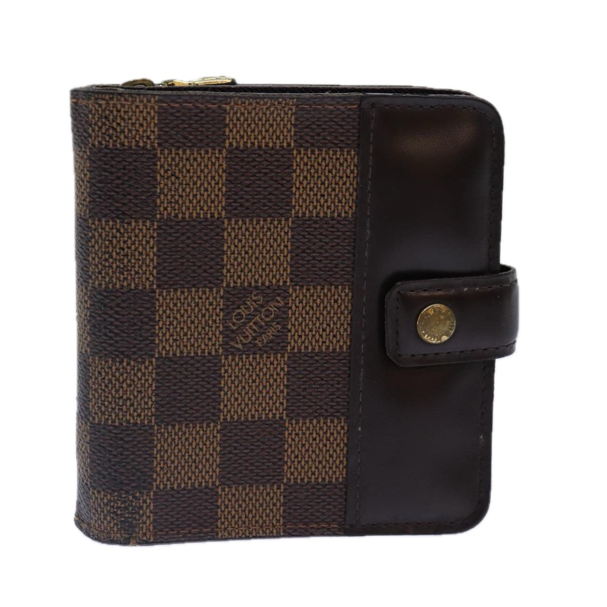 LOUIS VUITTON Damier Ebene Compact Zip Wallet N61668 LV 89019