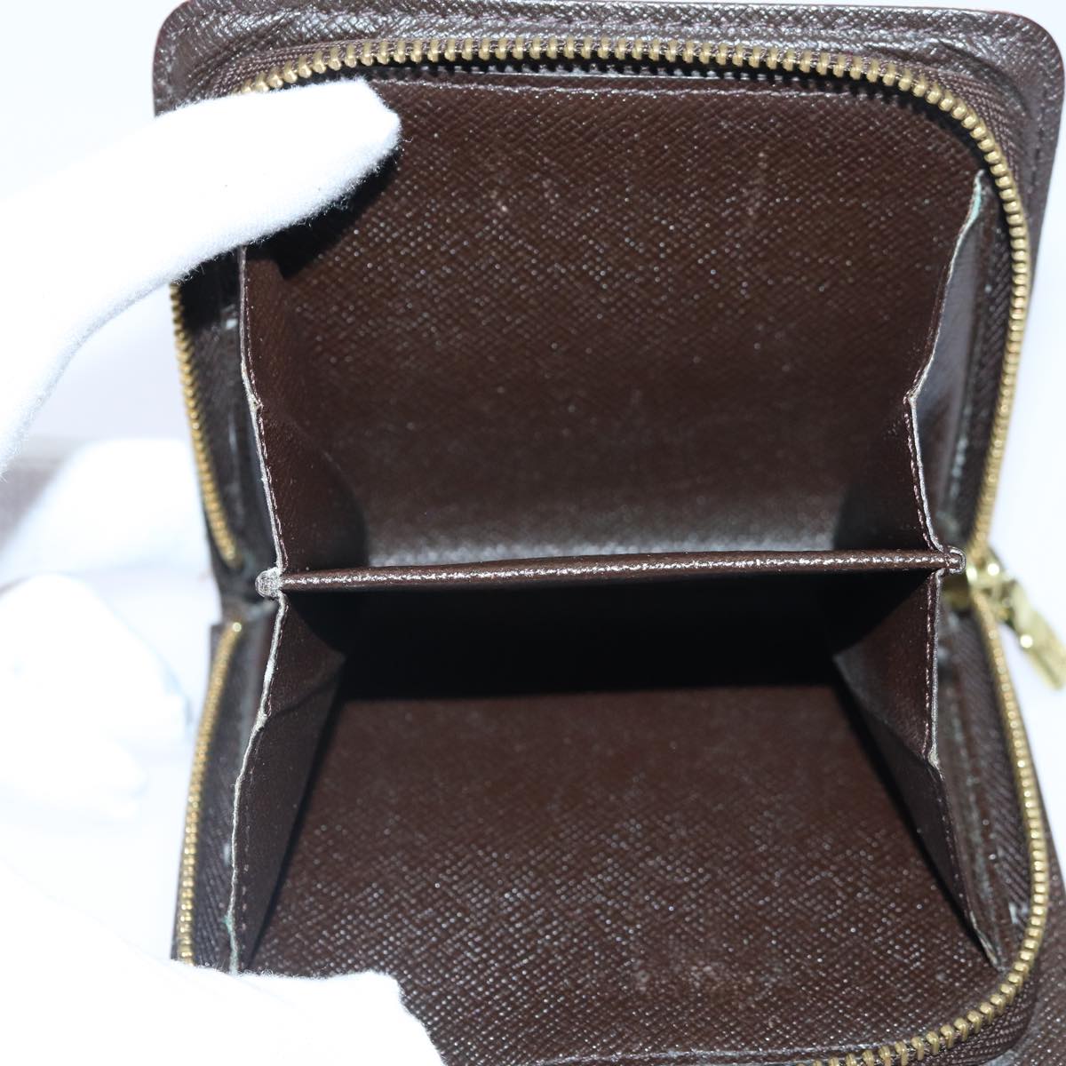 LOUIS VUITTON Damier Ebene Compact Zip Wallet N61668 LV 89019