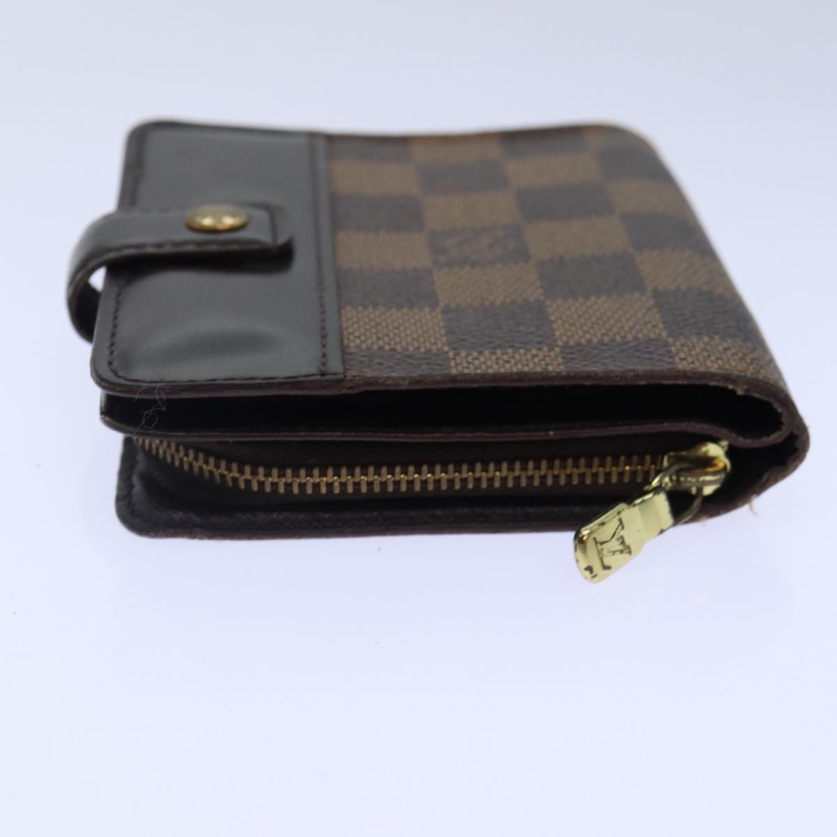LOUIS VUITTON Damier Ebene Compact Zip Wallet N61668 LV 89019