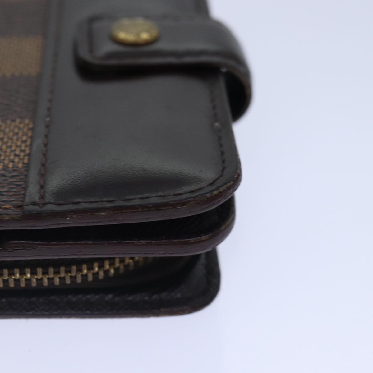 LOUIS VUITTON Damier Ebene Compact Zip Wallet N61668 LV 89019