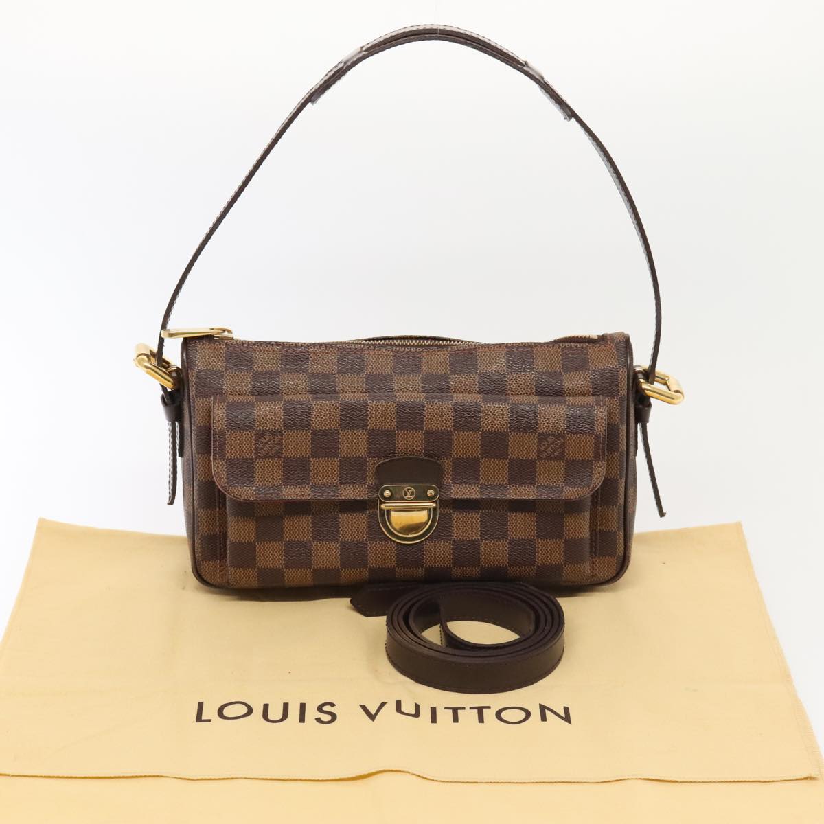 LOUIS VUITTON Damier Ebene Ravello GM Shoulder Bag N60006 LV 89020
