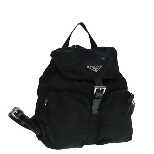 Luxury Prada Backpack Nylon Black Silver  89036