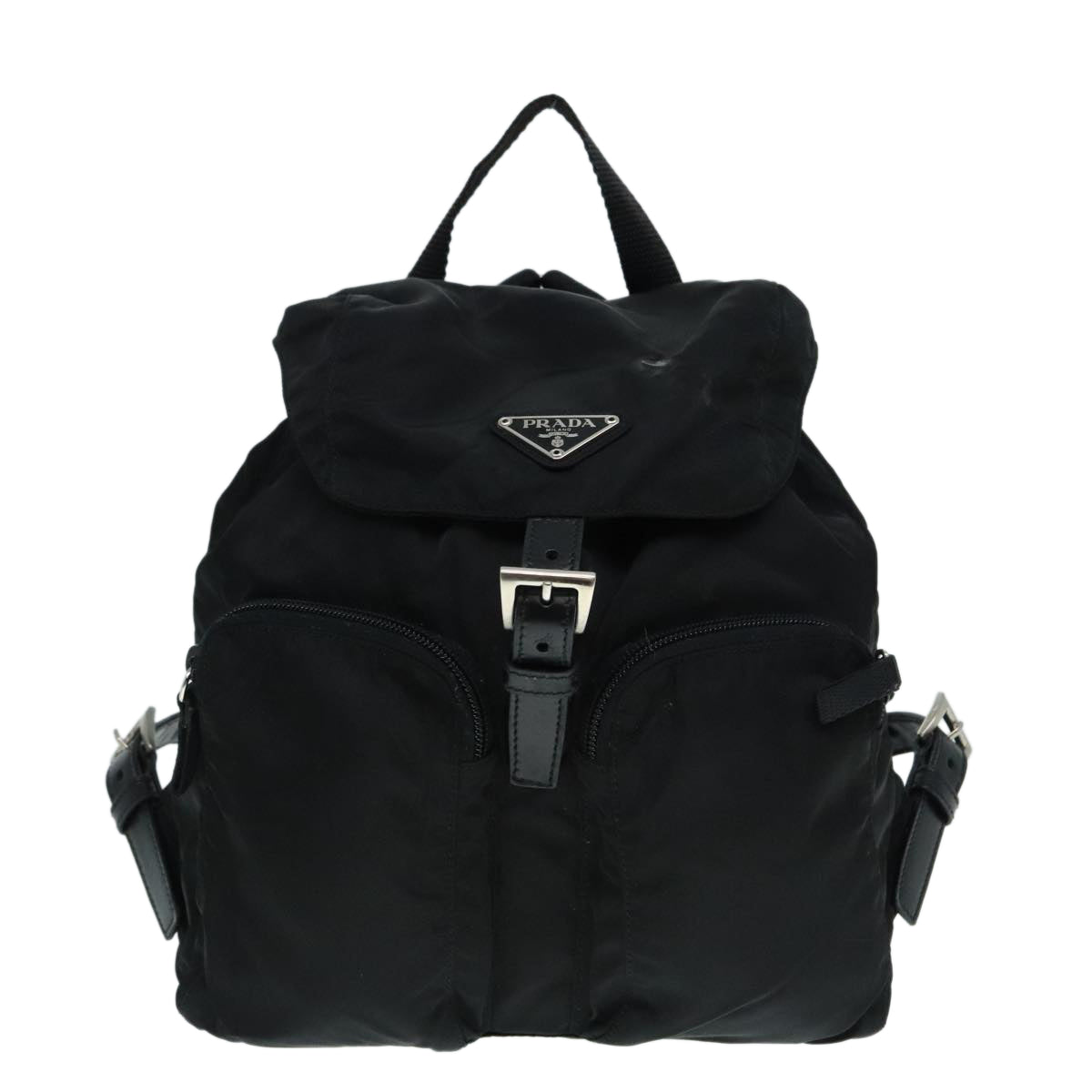 Luxury Prada Backpack Nylon Black Silver  89036