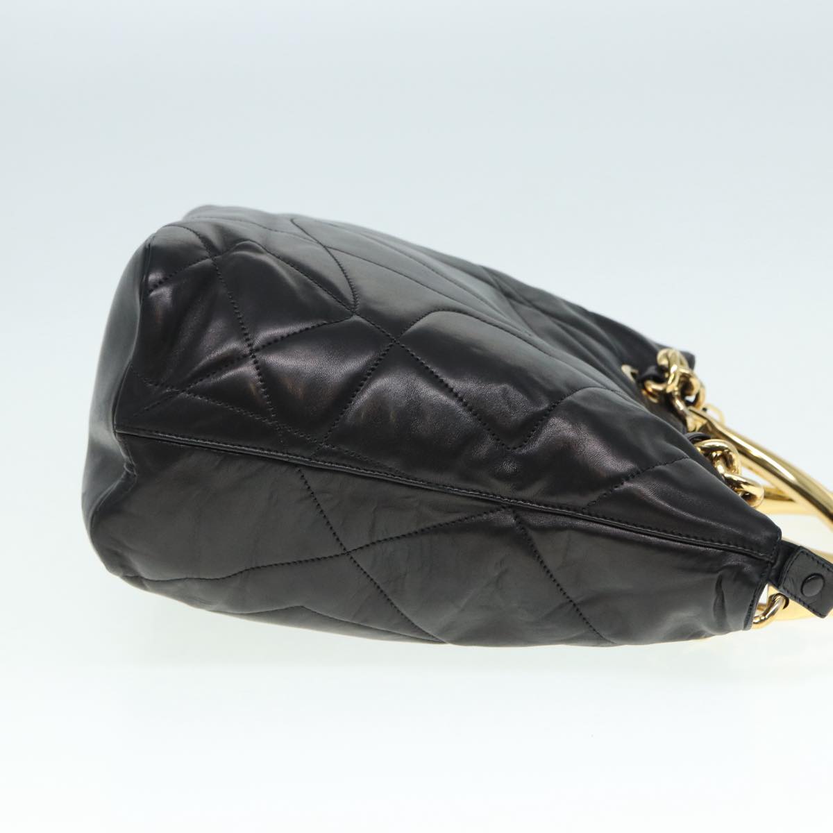 Luxury Prada Hand Bag Leather Black Gold  89038