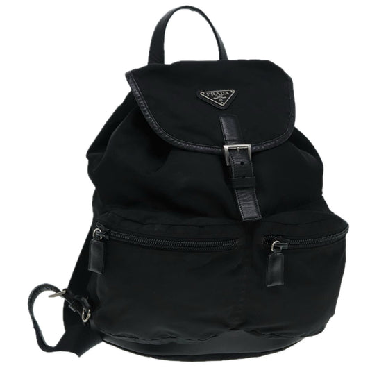 Luxury Prada Backpack Nylon Black Silver  89040