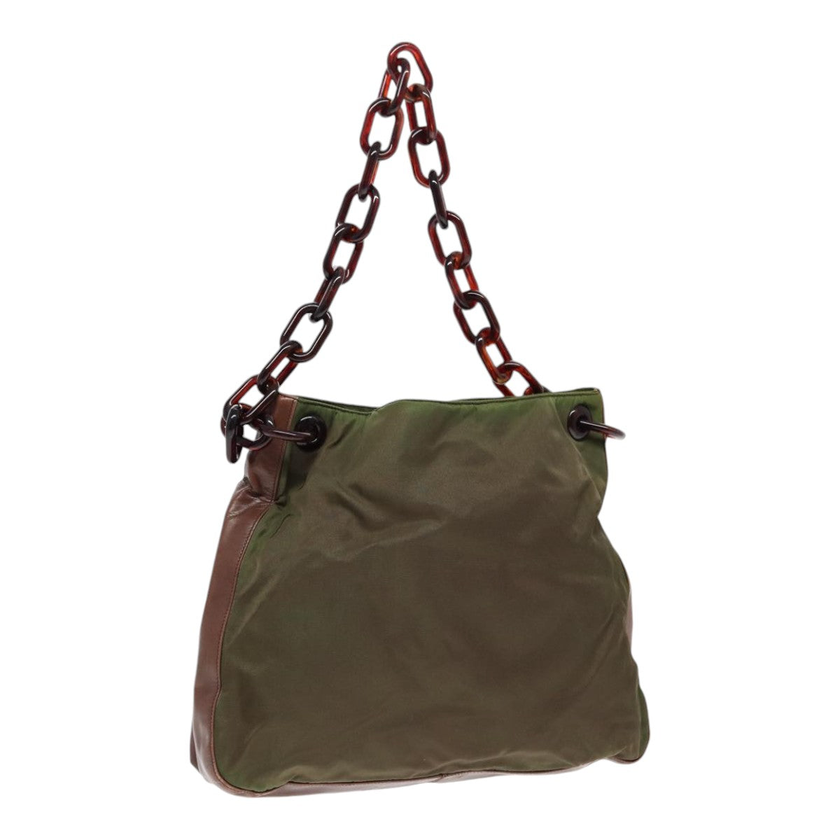 Luxury Prada Shoulder Bag Nylon Leather Green  89043