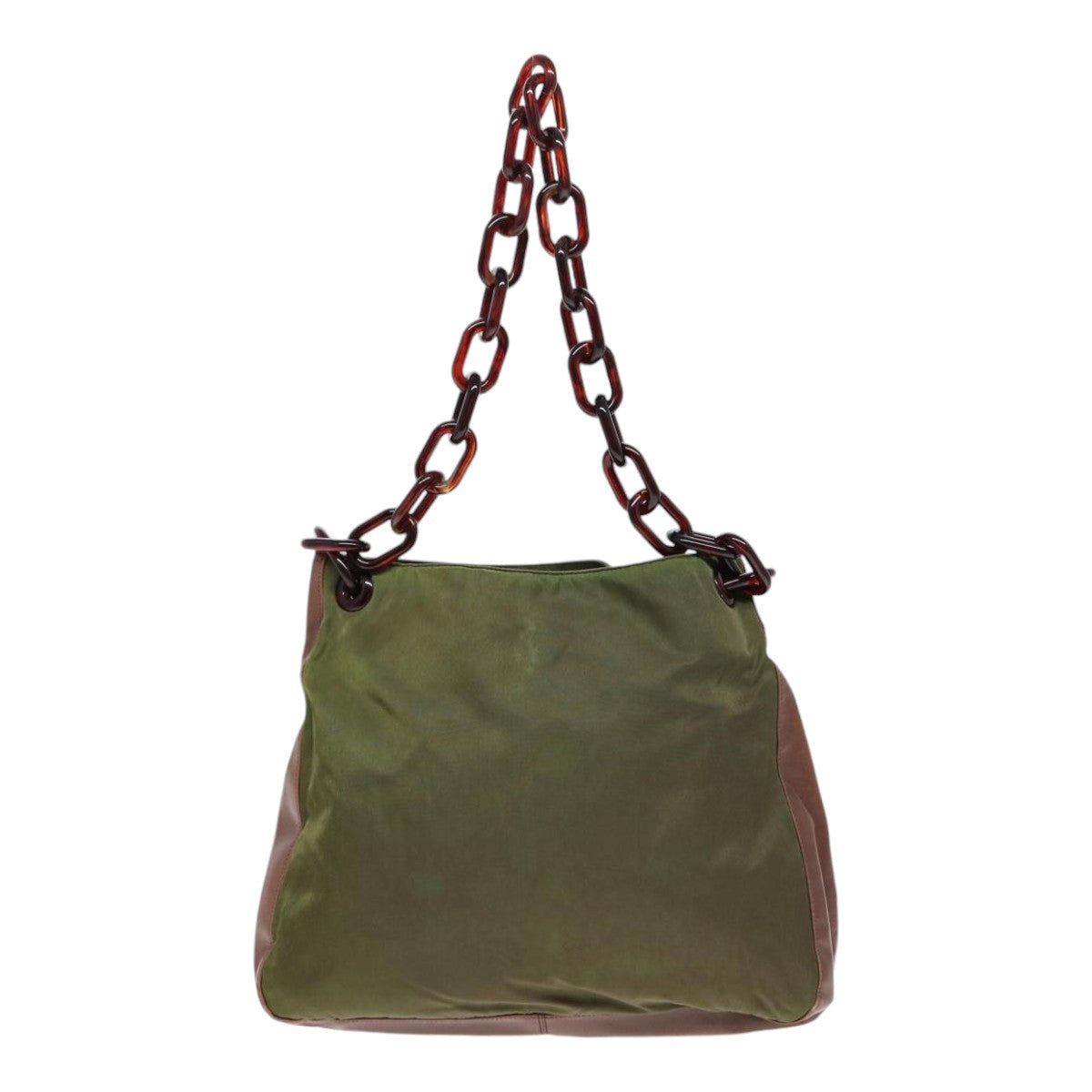 Luxury Prada Shoulder Bag Nylon Leather Green  89043