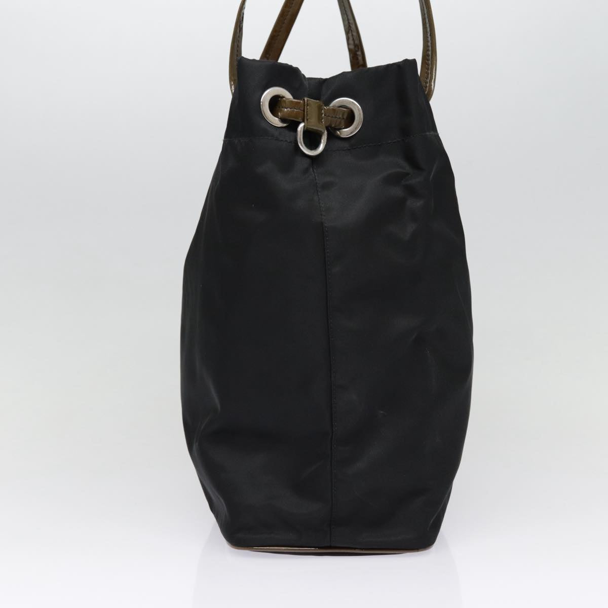 Luxury Prada Tote Bag Nylon Black Brown Silver  89044