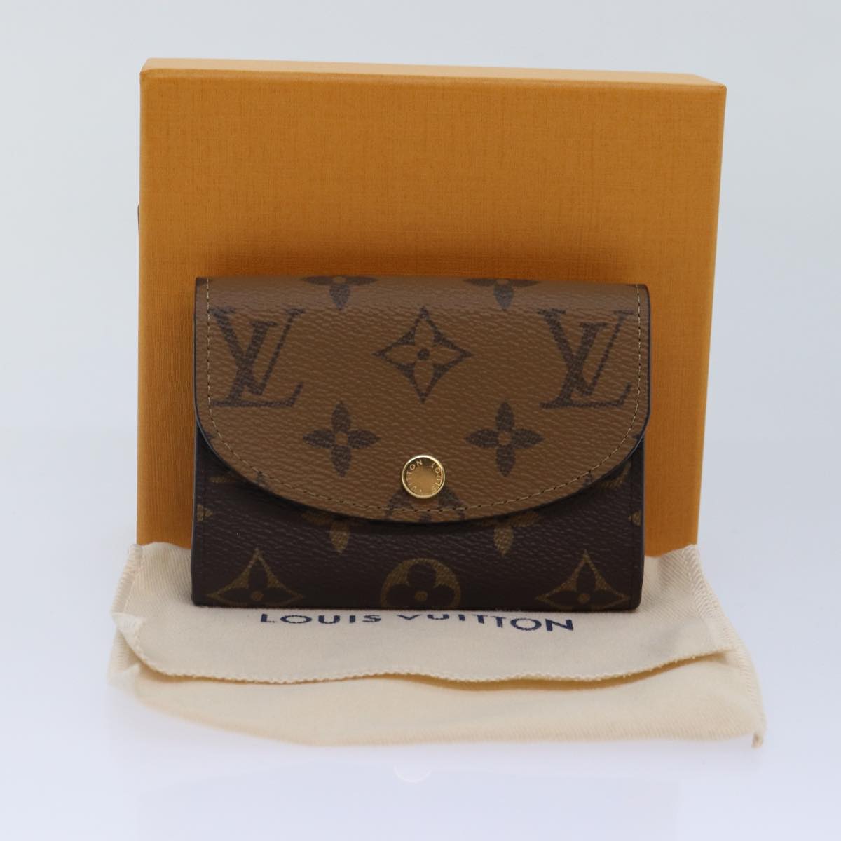 LOUIS VUITTON Monogram Reverse Porte Monnaie Rosary Purse M82333 LV 89054A