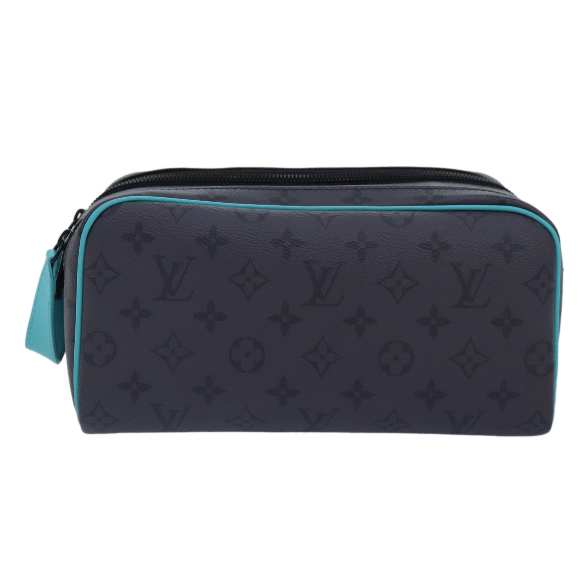 LOUIS VUITTON Monogram Eclipse Reverse Dopp Kit Bag Turquoise M11482 89059SA