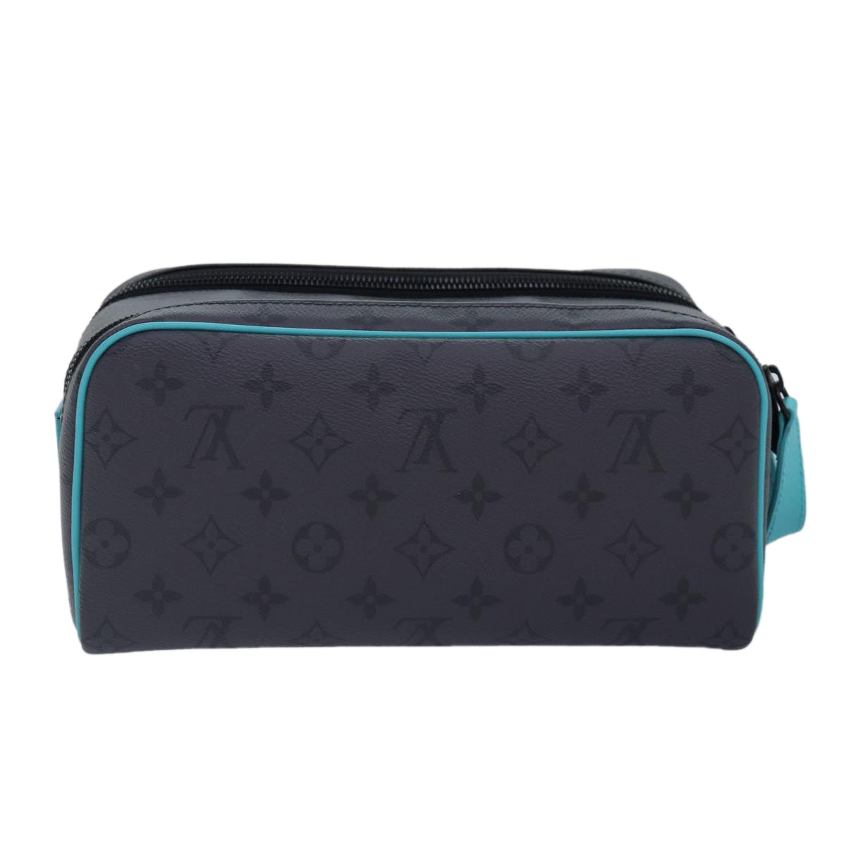 LOUIS VUITTON Monogram Eclipse Reverse Dopp Kit Bag Turquoise M11482 89059SA