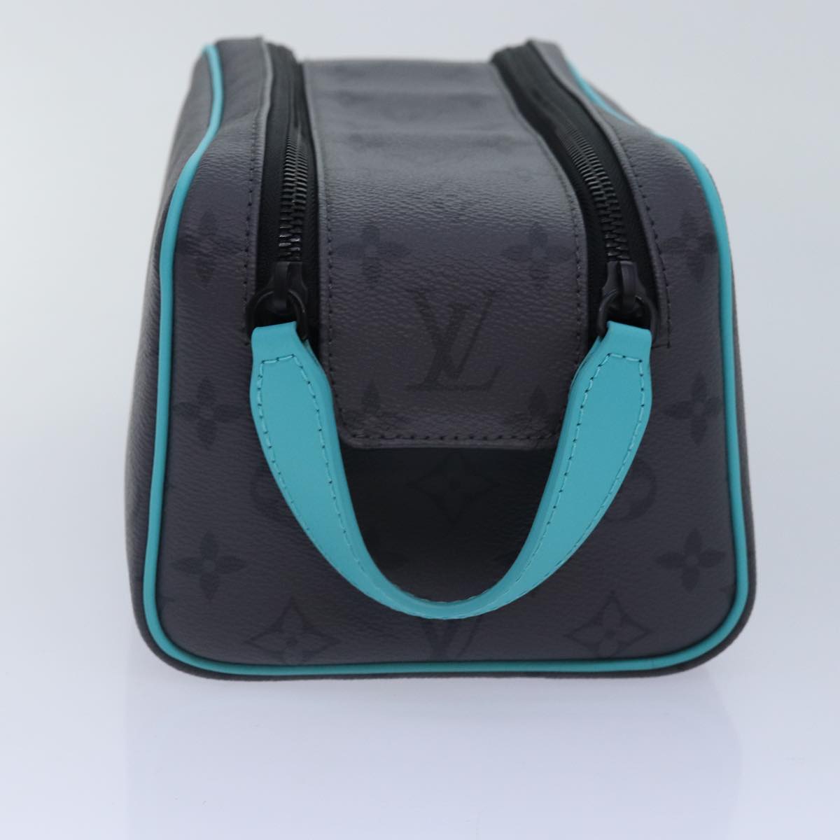 LOUIS VUITTON Monogram Eclipse Reverse Dopp Kit Bag Turquoise M11482 89059SA