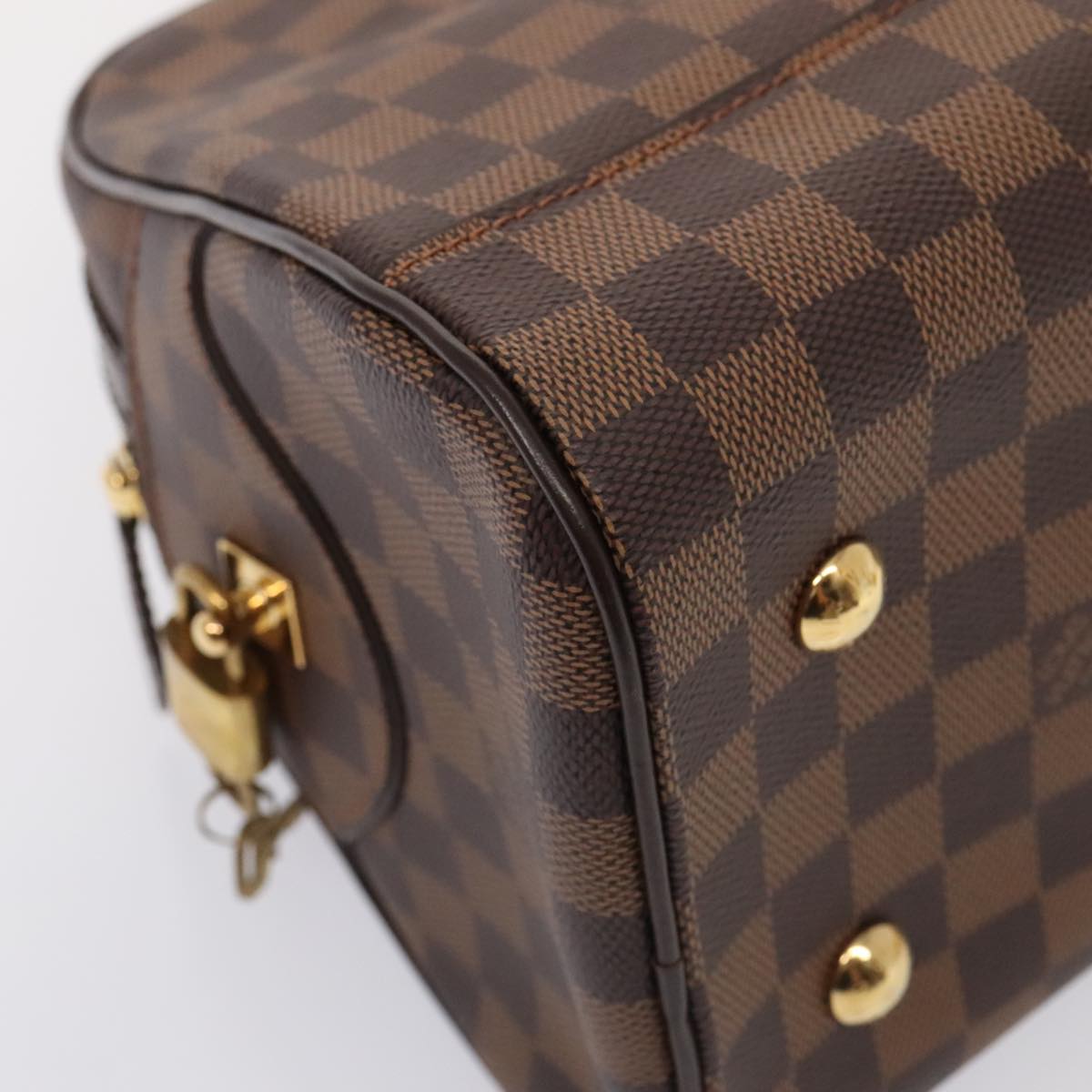 LOUIS VUITTON Damier Ebene Duomo Hand Bag N60008 LV 89065A