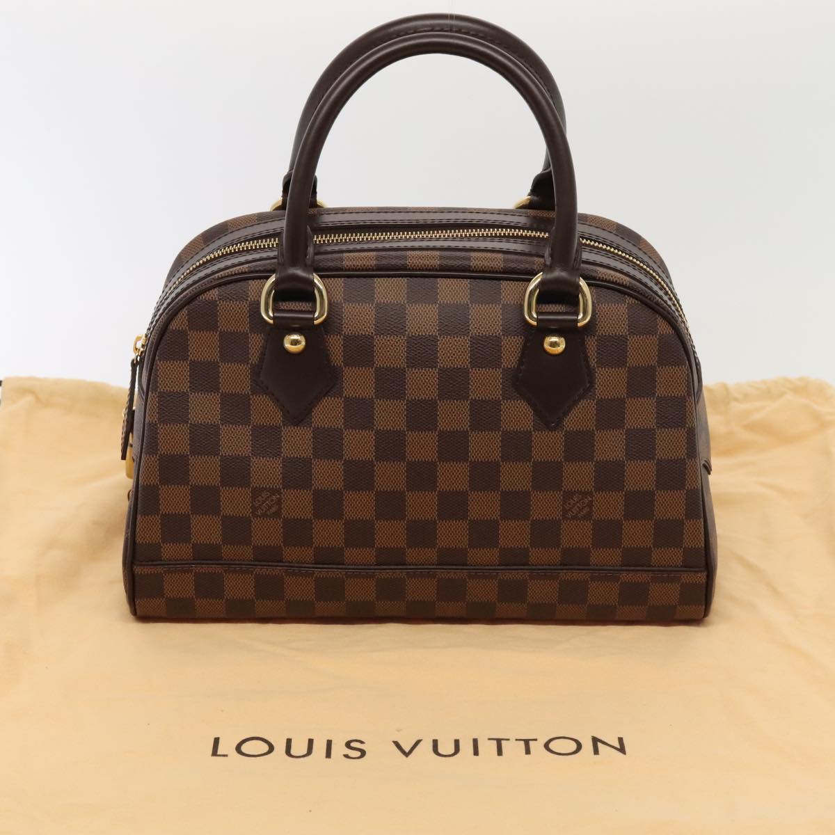 LOUIS VUITTON Damier Ebene Duomo Hand Bag N60008 LV 89065A