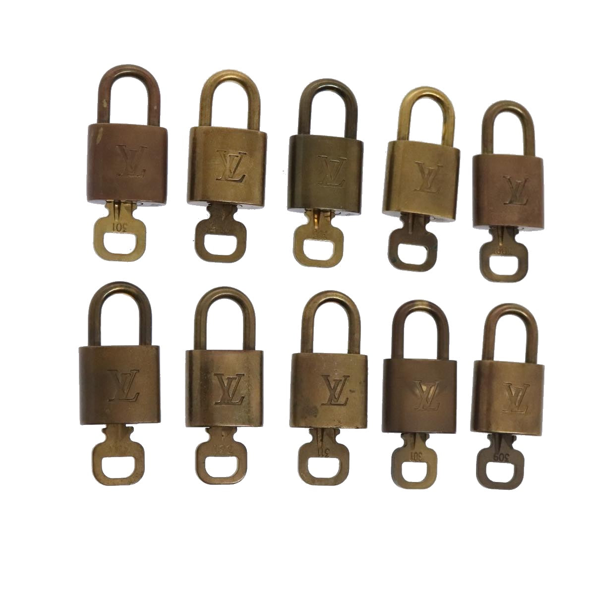LOUIS VUITTON Padlock 10set metal Gold Tone LV 89070