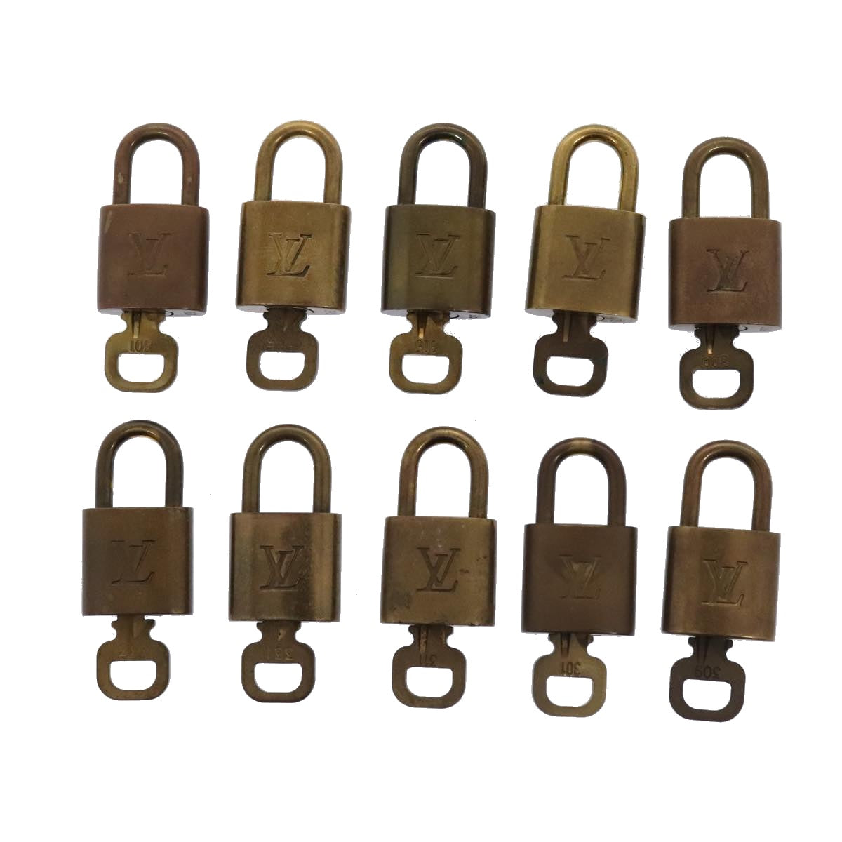 LOUIS VUITTON Padlock 10set metal Gold Tone LV 89070