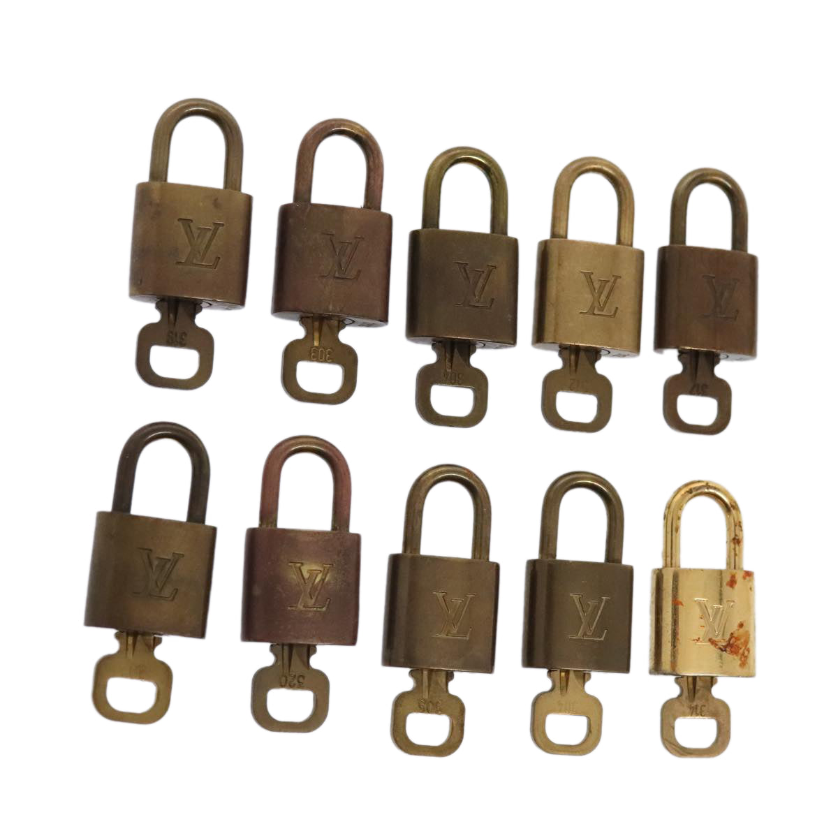 LOUIS VUITTON Padlock 10set metal Gold Tone LV 89071