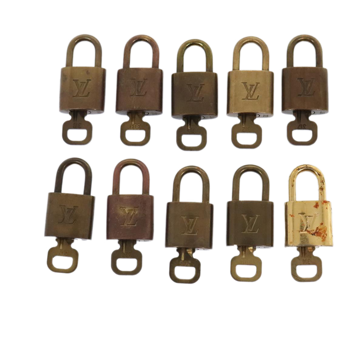 LOUIS VUITTON Padlock 10set metal Gold Tone LV 89071