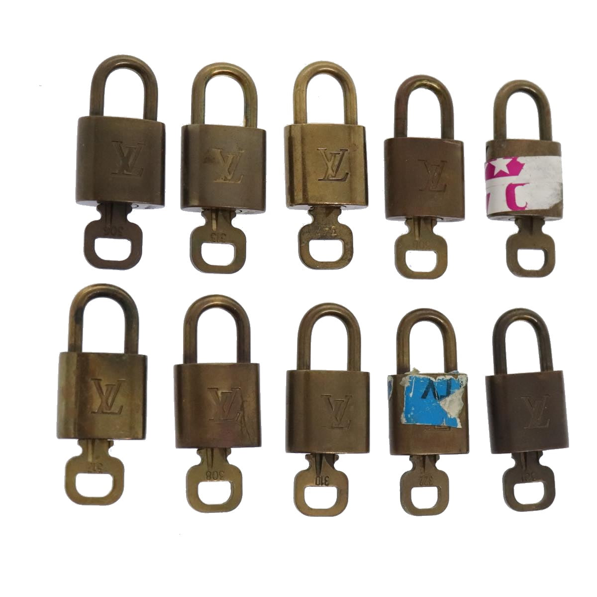 LOUIS VUITTON Padlock 10set metal Gold Tone LV 89072