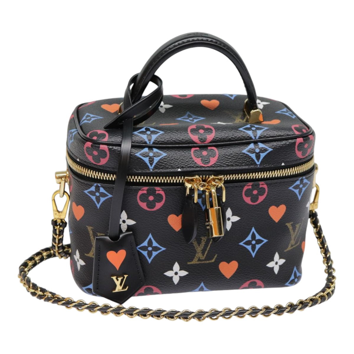 LOUIS VUITTON Monogram Game On Vanity PM Hand Bag Black M57482 LV 89082S